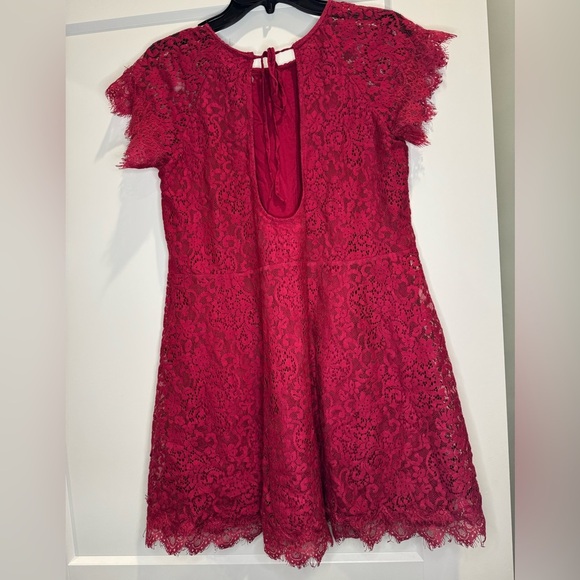 Free people fit and flare open back lace mini dress - Picture 2 of 6